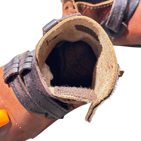 Freebird Baby Crue Leather Western Booties in Brown Cognac Size 3-6 Months NEW - Picture 3 of 9